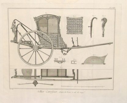 Sellier - Carossier, chaise de poste a cul de singe.