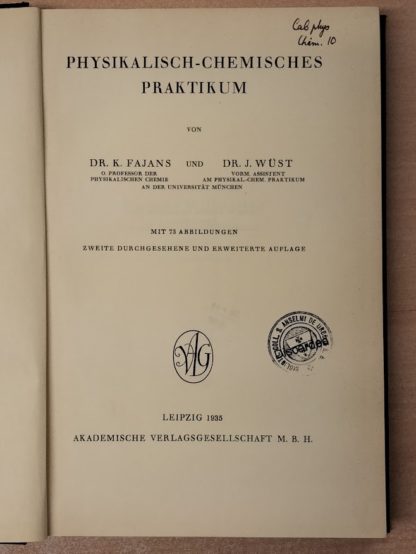 Physikalisch-Chemisches Praktikum