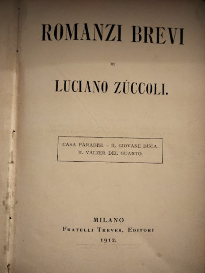 Romanzi brevi. Casa paradisi - il giovane duca - il valzer del guanto.