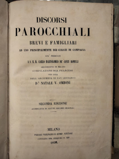 Discorsi Parocchiali brevi e familiari ,seconda edizione.