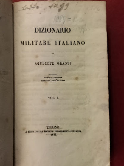 Dizionario militare italiano.